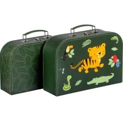 A Little Lovely Company Tiger | Suitcase Sets-Suitcase set: Jungle tiger