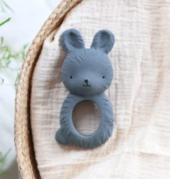 A Little Lovely Company Bunny | Forest Friends-Teething ring: Bunny - charcoal blue