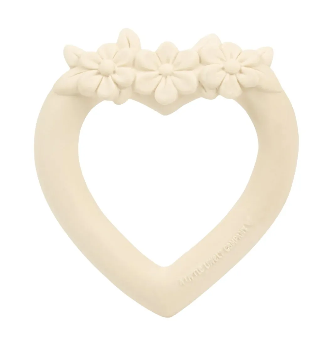 A Little Lovely Company Teethers-Teething ring: Sweet heart - cream