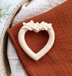 A Little Lovely Company Teethers-Teething ring: Sweet heart - cream