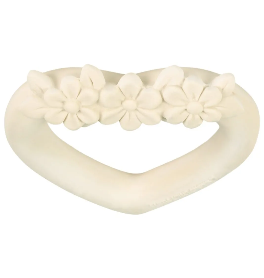 A Little Lovely Company Teethers-Teething ring: Sweet heart - cream