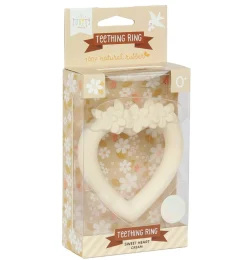A Little Lovely Company Teethers-Teething ring: Sweet heart - cream