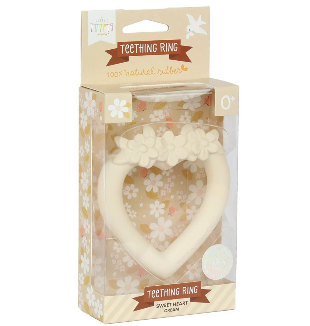 A Little Lovely Company Teethers-Teething ring: Sweet heart - cream