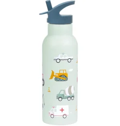 A Little Lovely Company Vehicles | Drink Bottles-XL stainless steel drink bottle: Vehicles