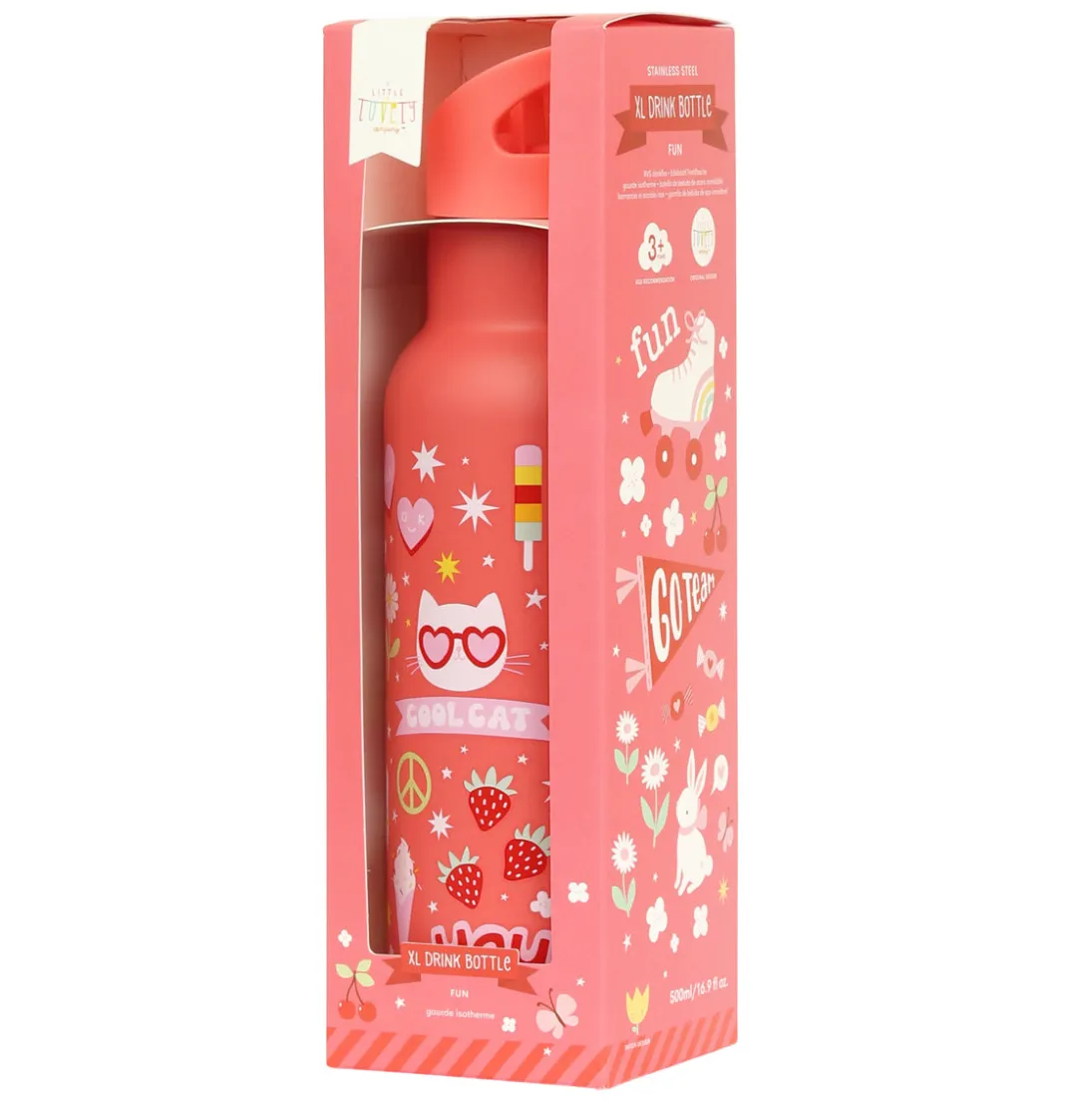 A Little Lovely Company Fun | Drink Bottles-XL stainless steel drink bottle: Fun