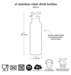 A Little Lovely Company Vehicles | Drink Bottles-XL stainless steel drink bottle: Vehicles
